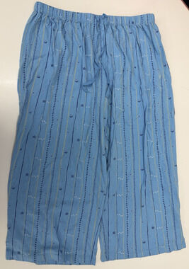 Croft & Barrow Intimates Womens Pajama Pants Size Large Blue Capris Pull On